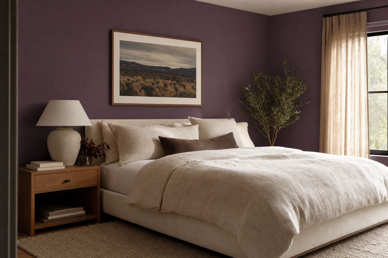 Purple by Benjamin Moore on interiors
