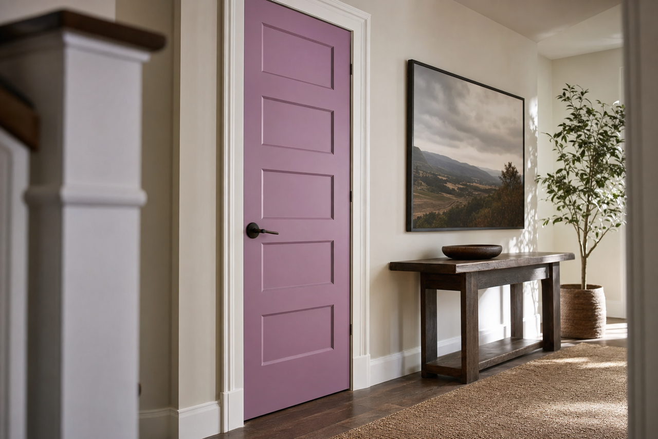 Purple by Benjamin Moore on interior-doors