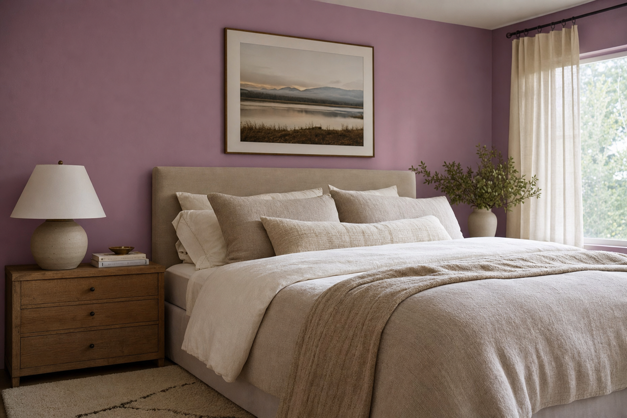 Purple by Benjamin Moore on interiors