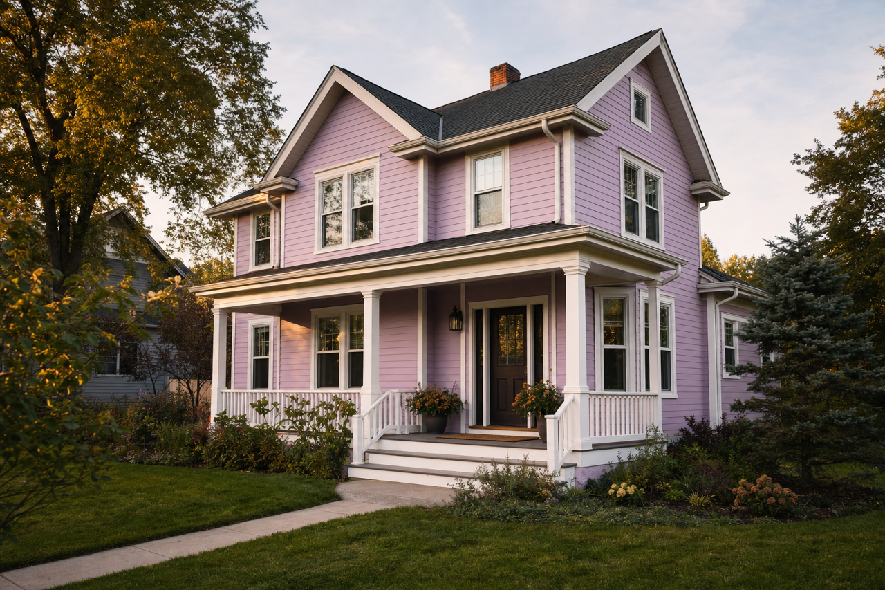 Purple by Benjamin Moore on exterior