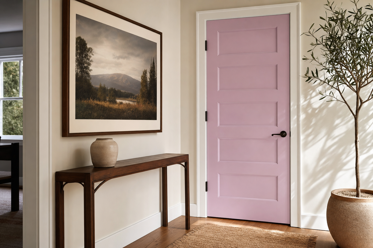 Purple by Benjamin Moore on interior-doors