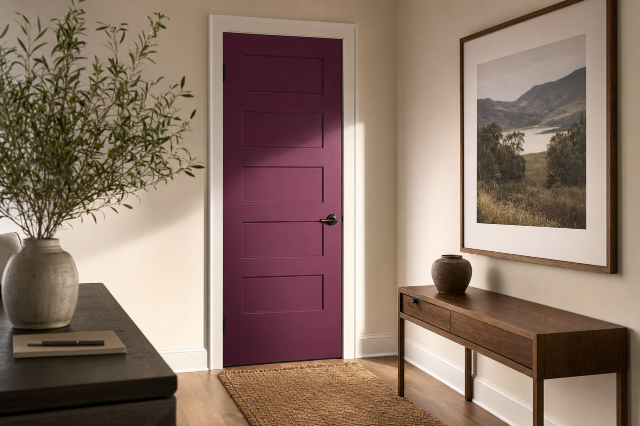 Grape by Benjamin Moore on interior-doors
