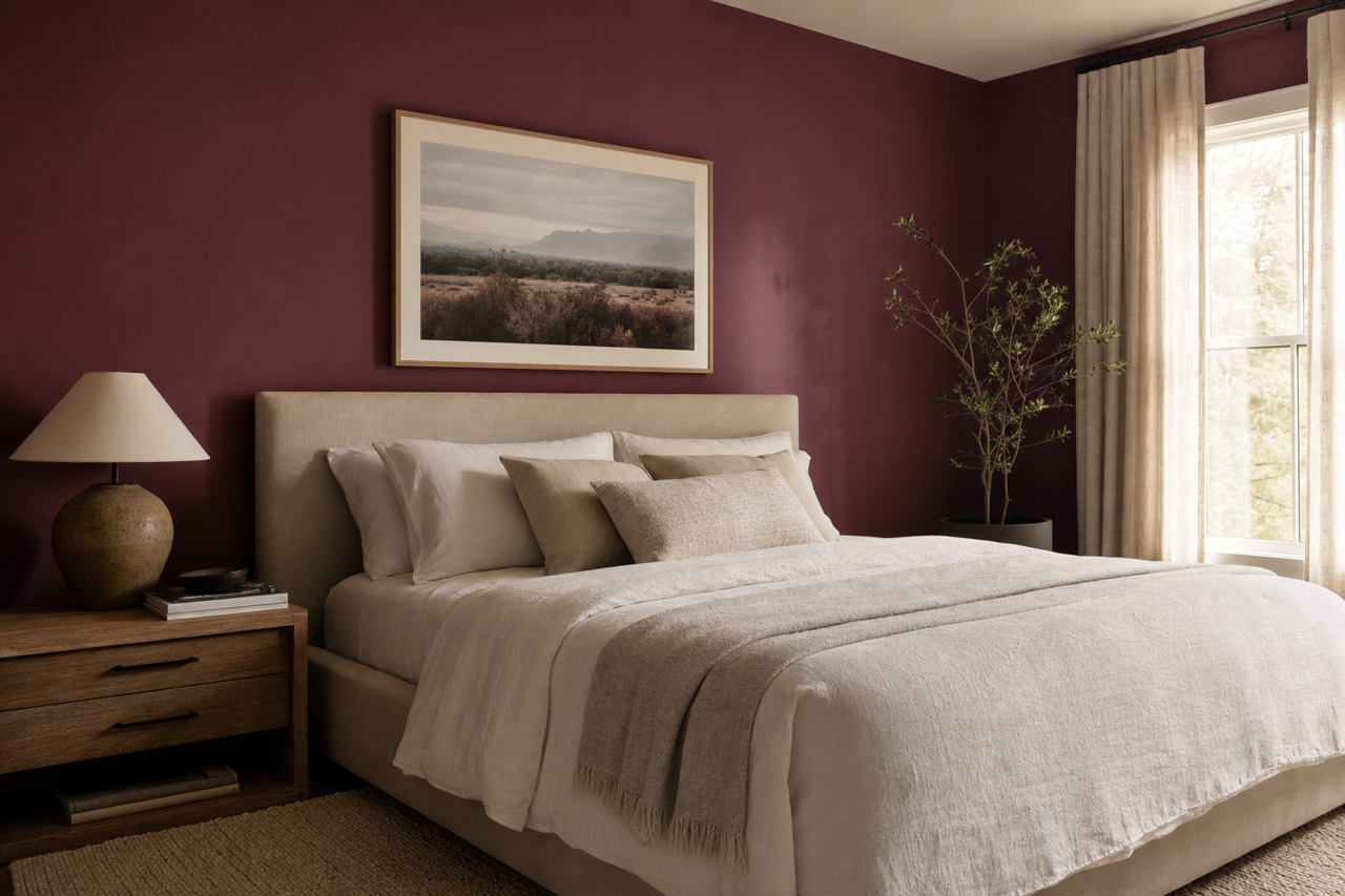 Grape by Benjamin Moore on interiors