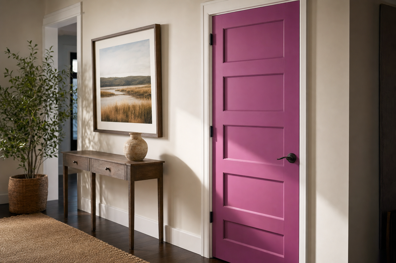 Pre-Dawn by Benjamin Moore on interior-doors