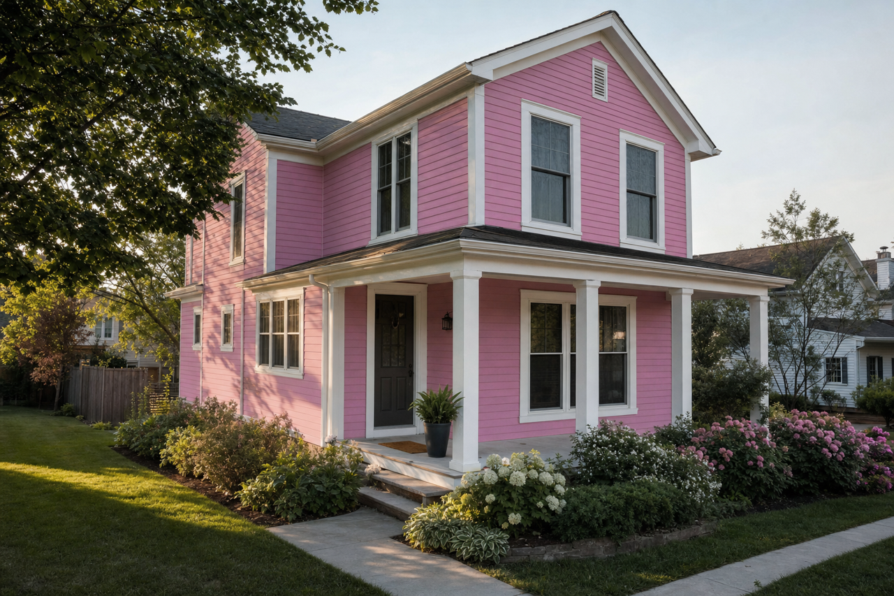 Pink by Benjamin Moore on exterior