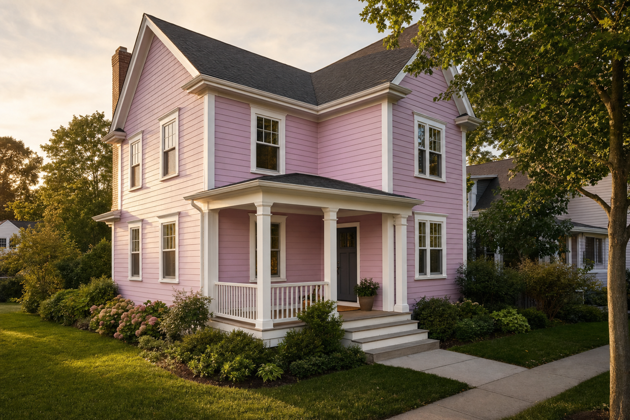 Pink by Benjamin Moore on exterior