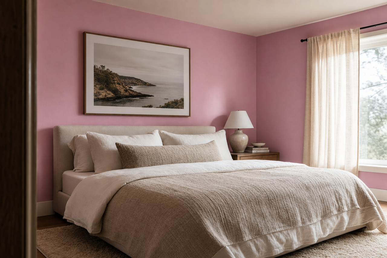 Pink by Benjamin Moore on interiors