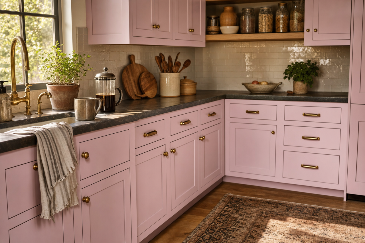 Passion by Benjamin Moore on cabinets