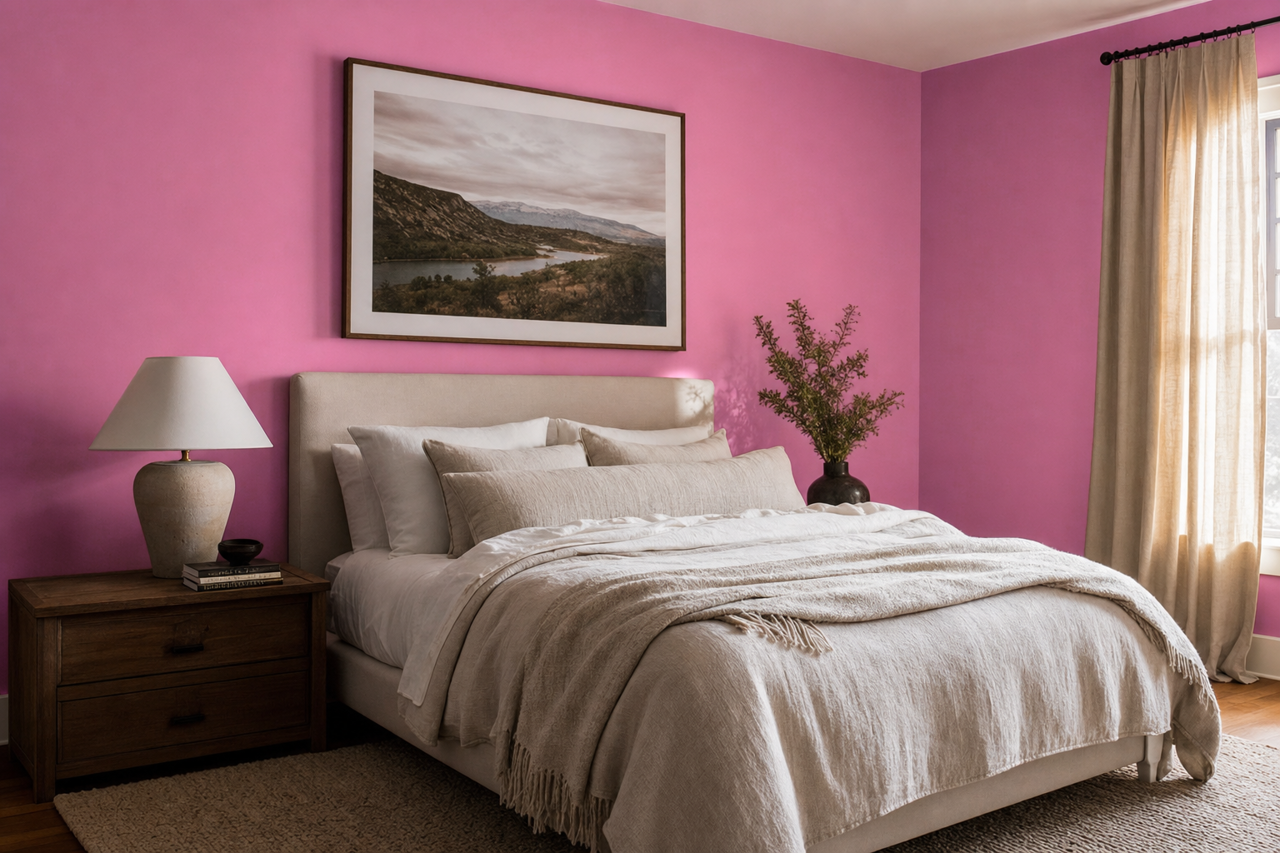 Raspberry by Benjamin Moore on interiors