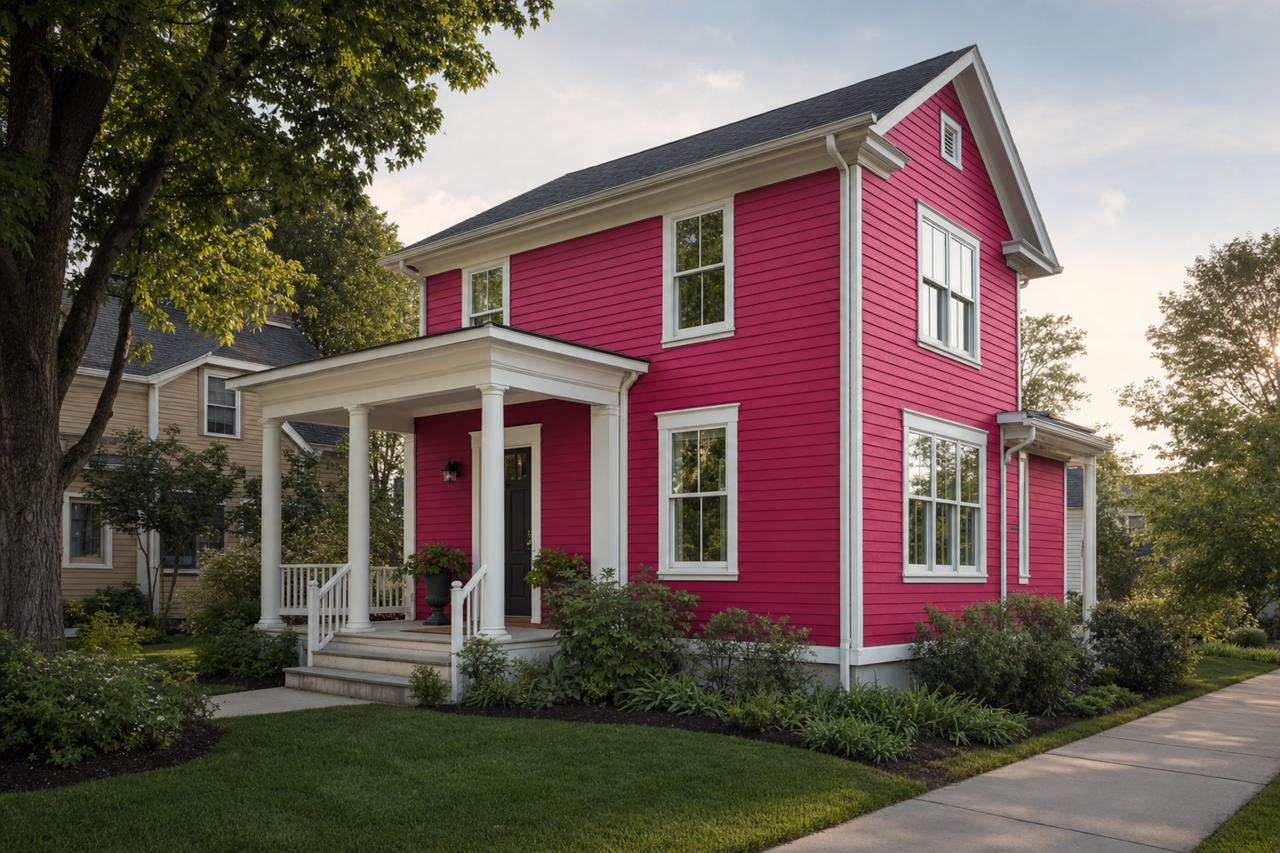 Magenta by Benjamin Moore on exterior