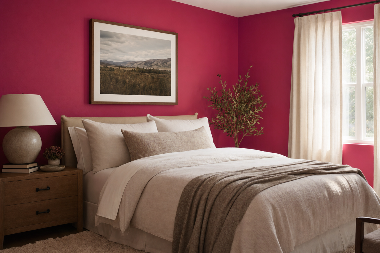 Magenta by Benjamin Moore on interiors