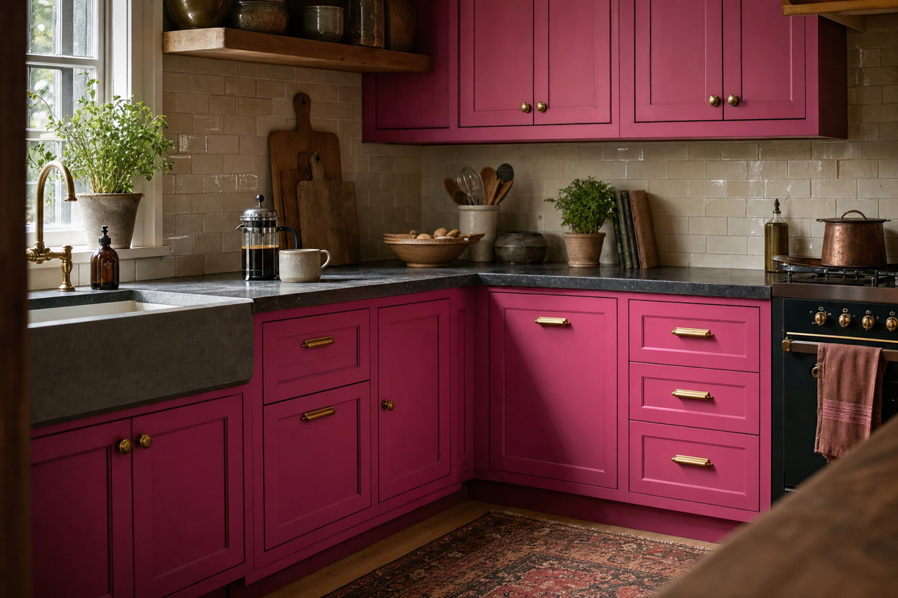 Gypsy by Benjamin Moore on cabinets