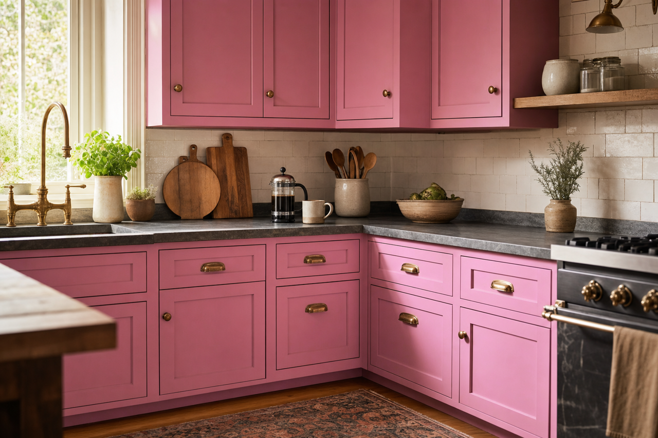 Spring by Benjamin Moore on cabinets