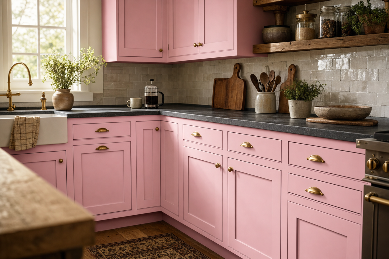 Valentine's by Benjamin Moore on cabinets