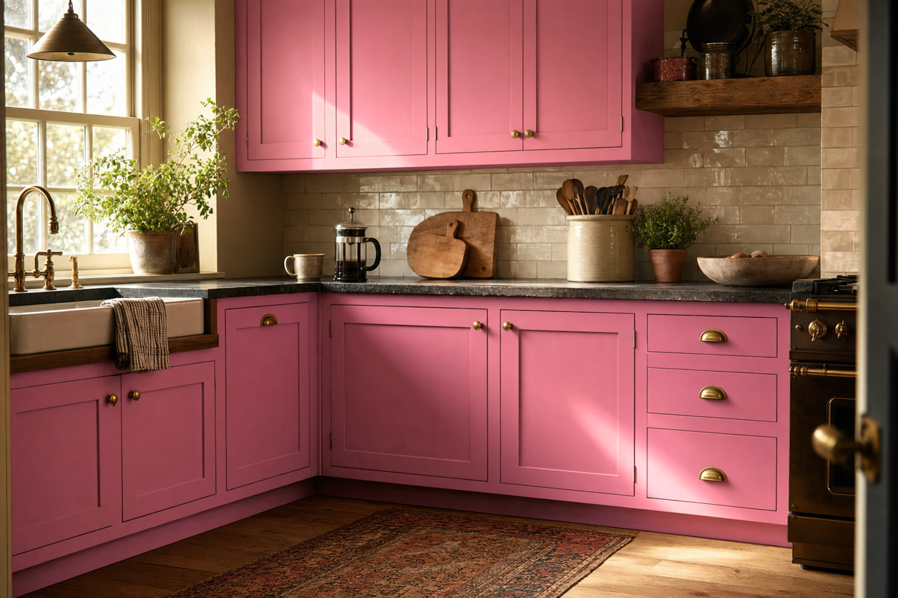 Paradise by Benjamin Moore on cabinets