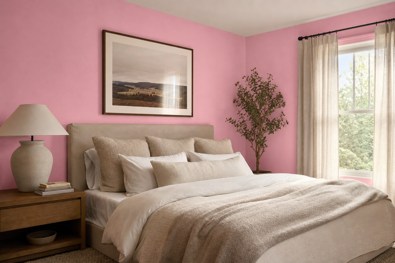 Pink by Benjamin Moore on interiors