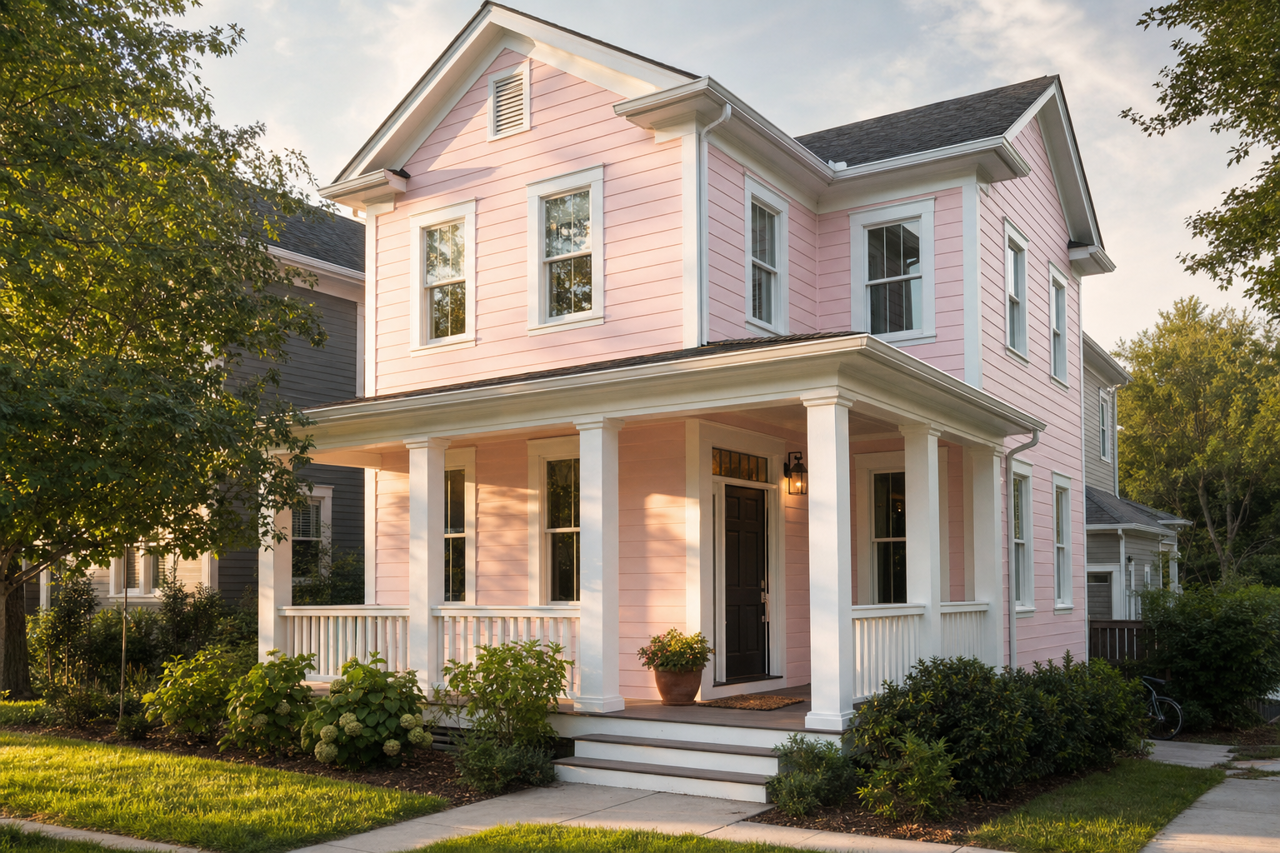 Pink by Benjamin Moore on exterior