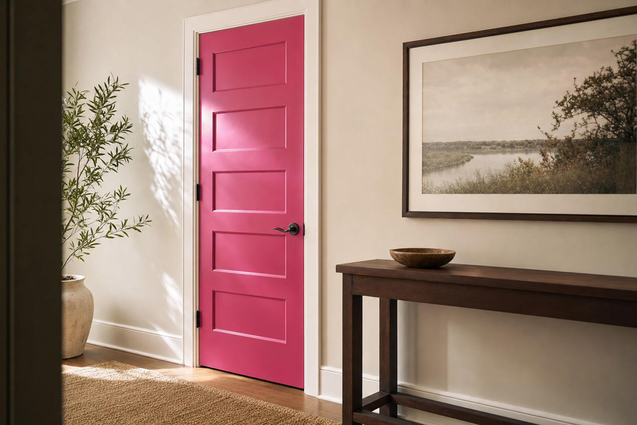 Peony by Benjamin Moore on interior-doors