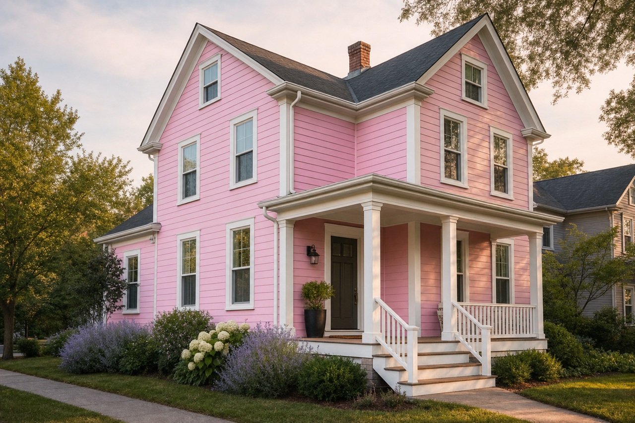 Rhododendron by Benjamin Moore on exterior