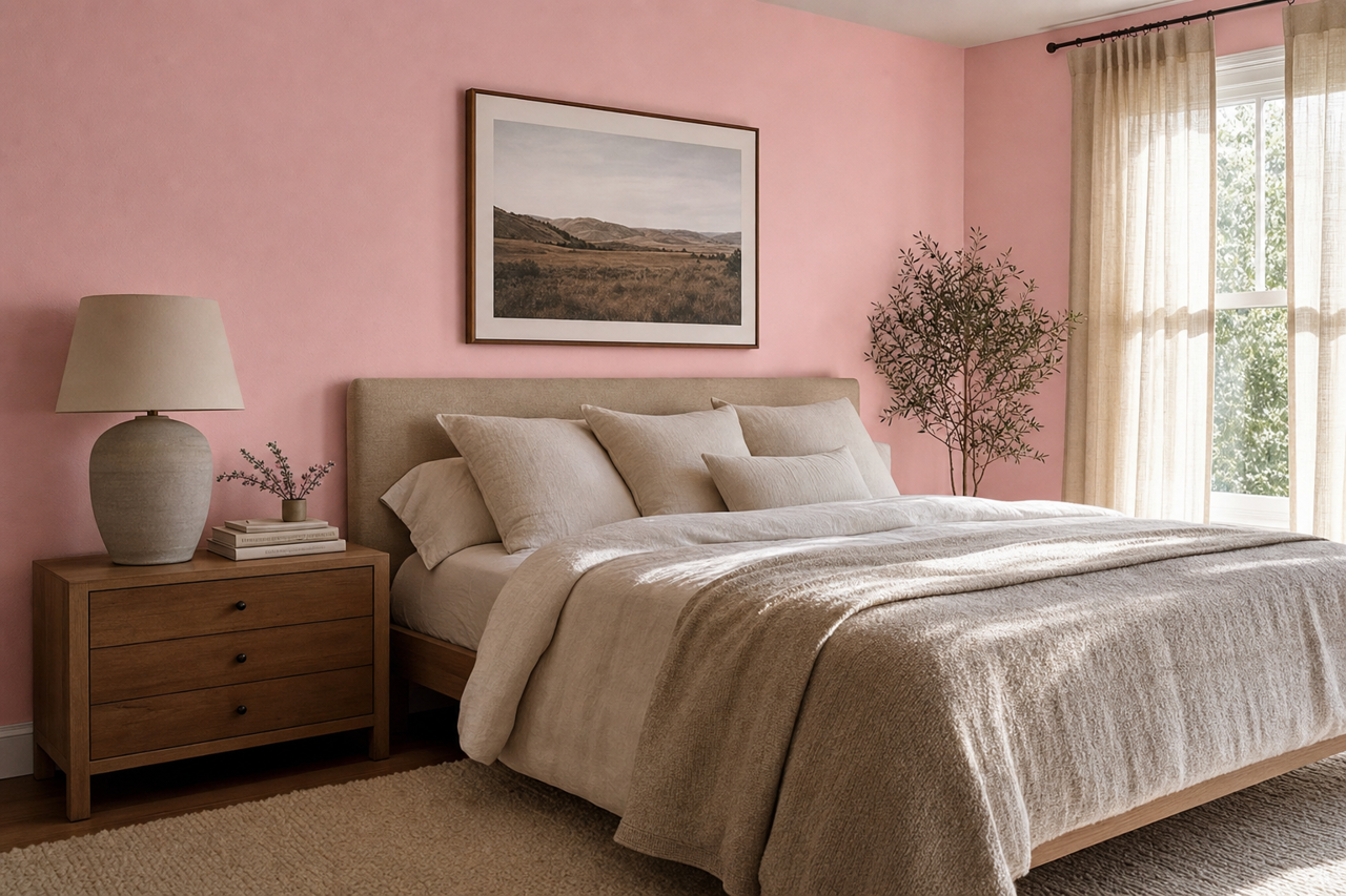Pink by Benjamin Moore on interiors