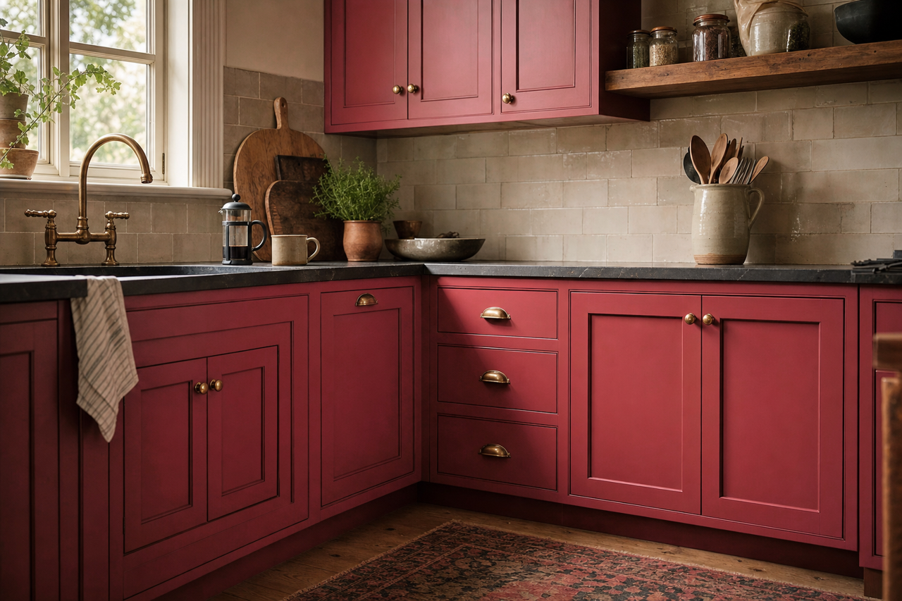 Burnt by Benjamin Moore on cabinets