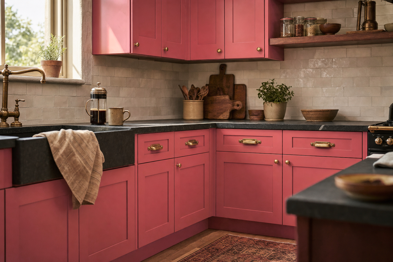 Vibrant by Benjamin Moore on cabinets