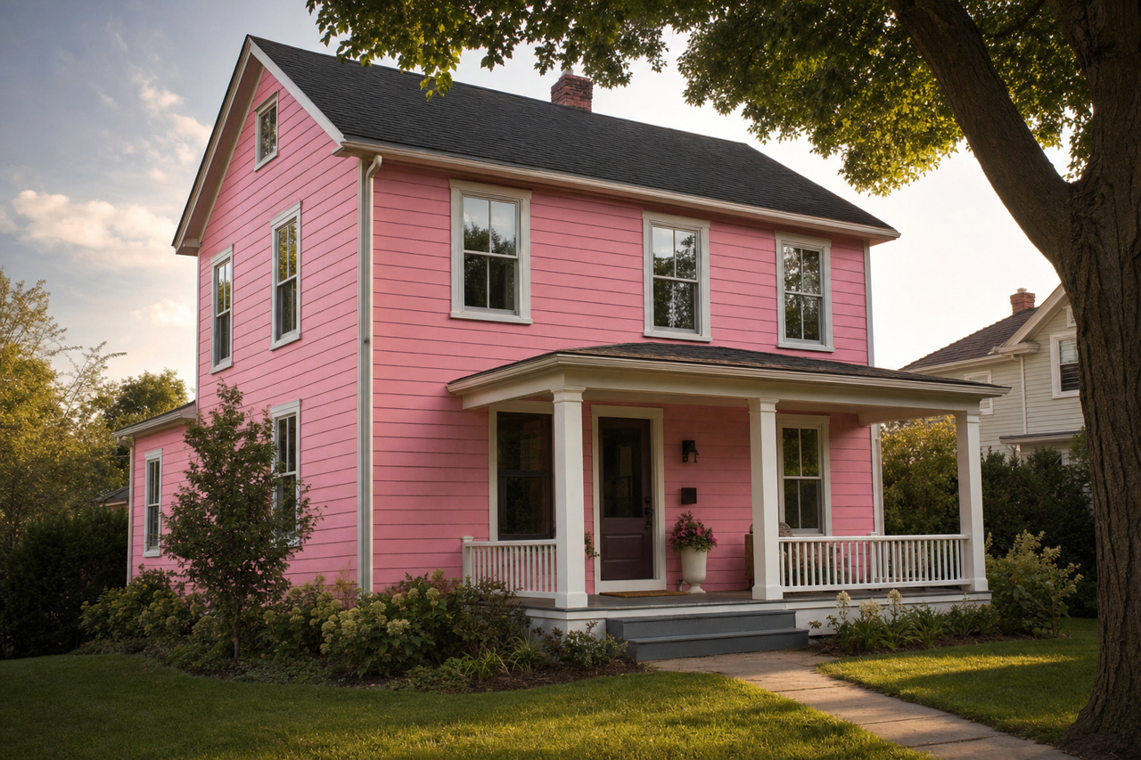 Pink by Benjamin Moore on exterior
