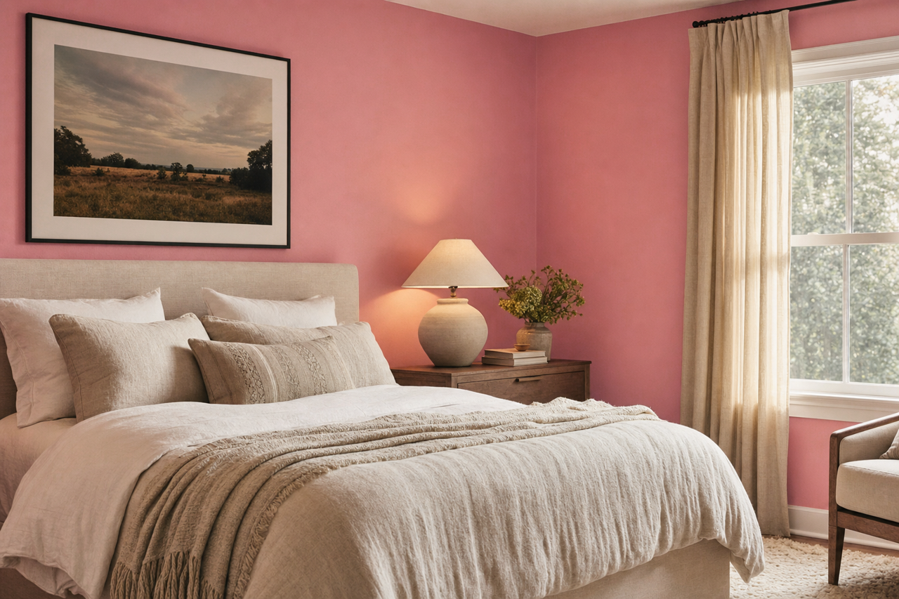 Pink by Benjamin Moore on interiors