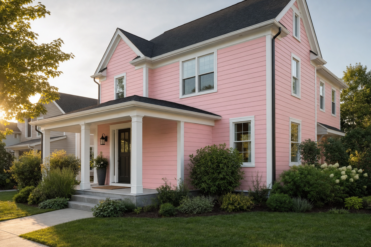 Pink by Benjamin Moore on exterior