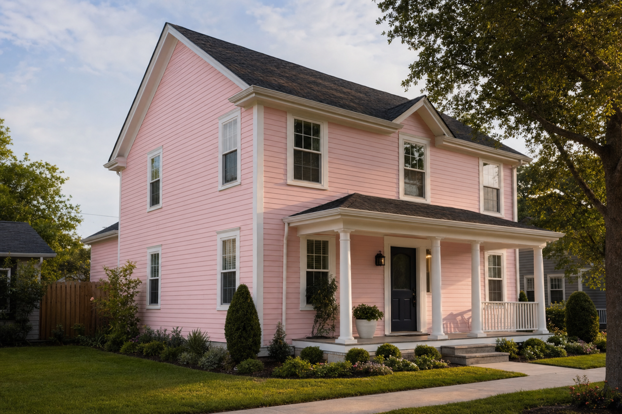Pink by Benjamin Moore on exterior