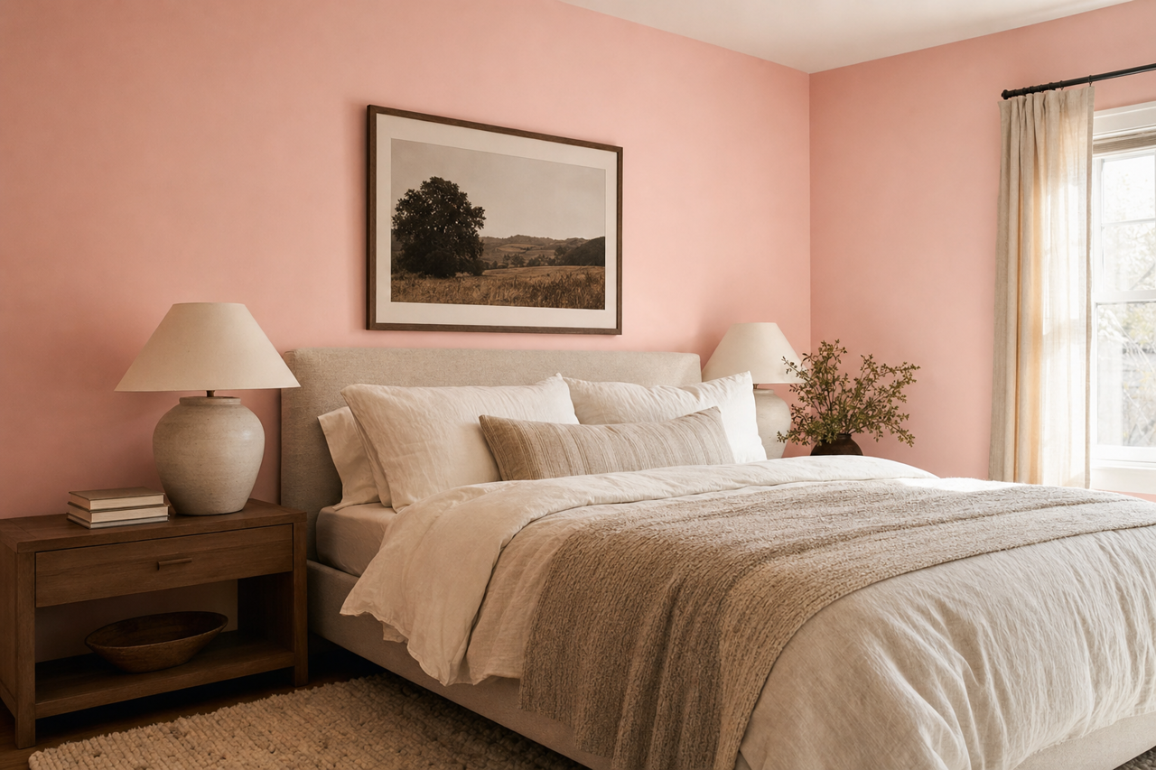 Pink by Benjamin Moore on interiors