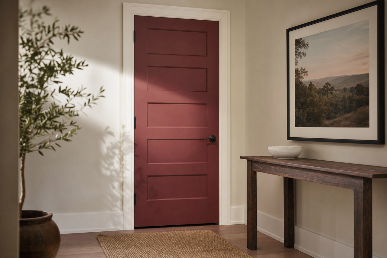 Chestnut by Benjamin Moore on interior-doors