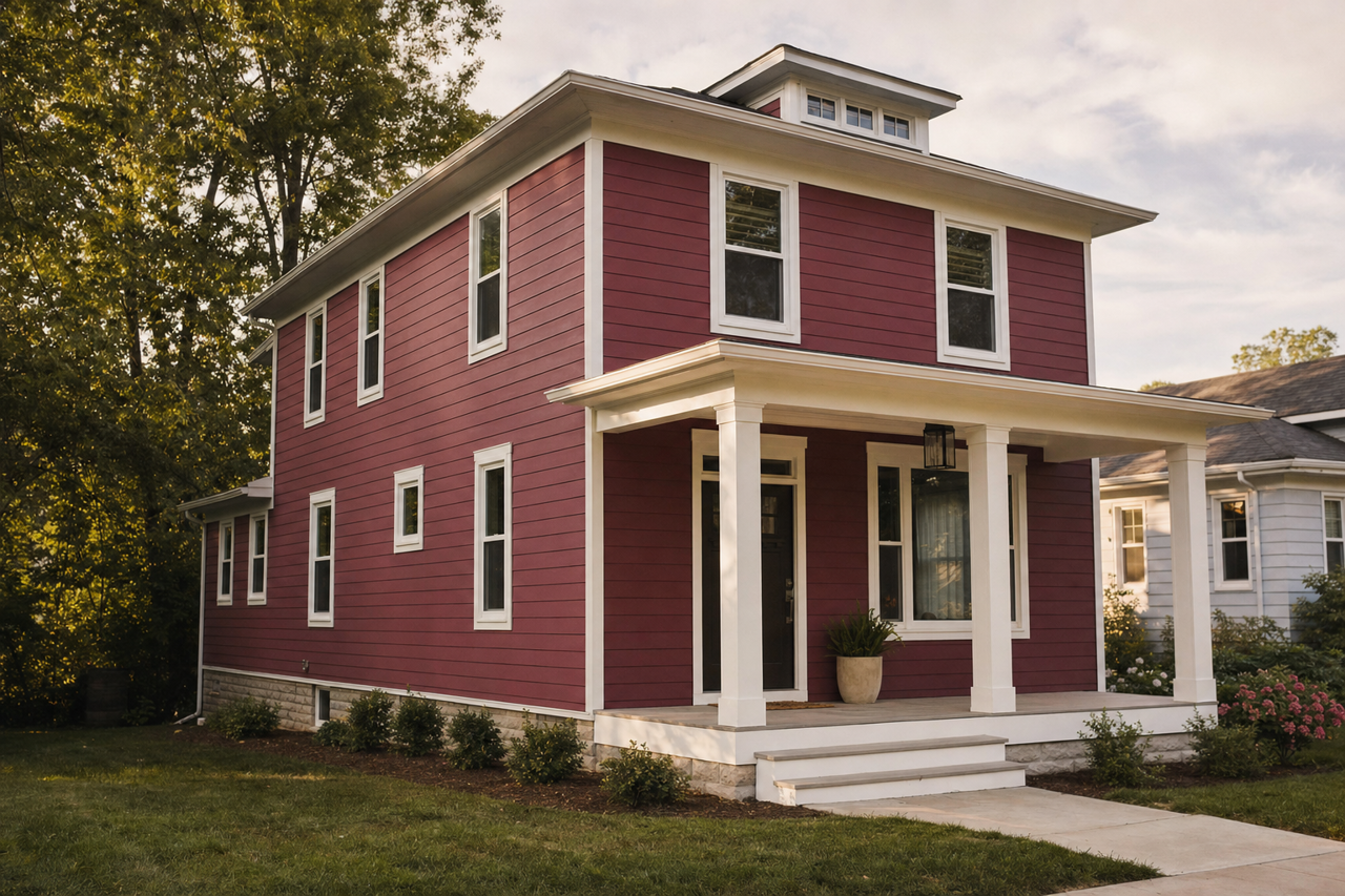 Plum by Benjamin Moore on exterior