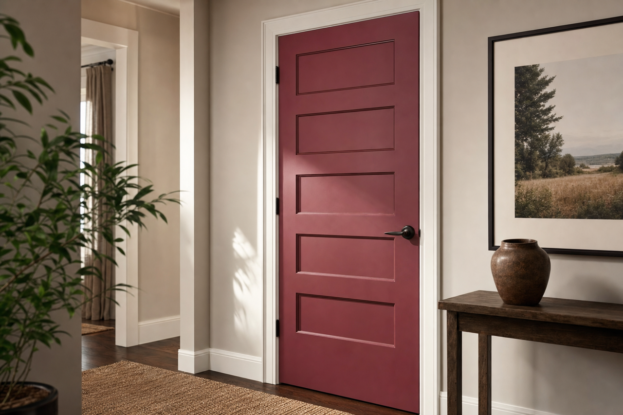 Plum by Benjamin Moore on interior-doors