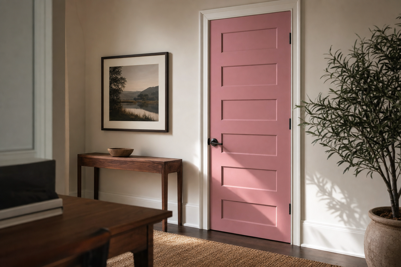Rosewood by Benjamin Moore on interior-doors