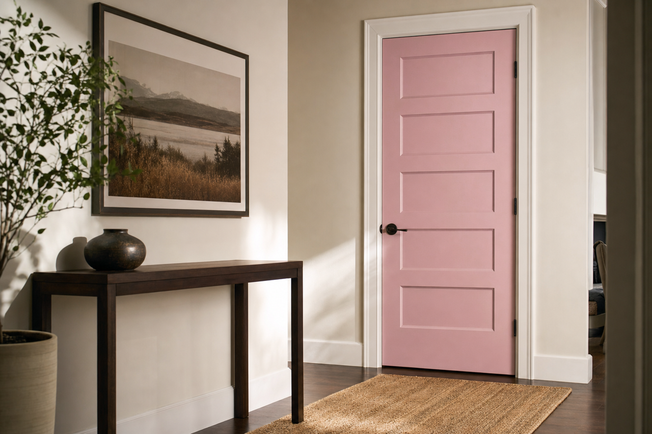Damask by Benjamin Moore on interior-doors