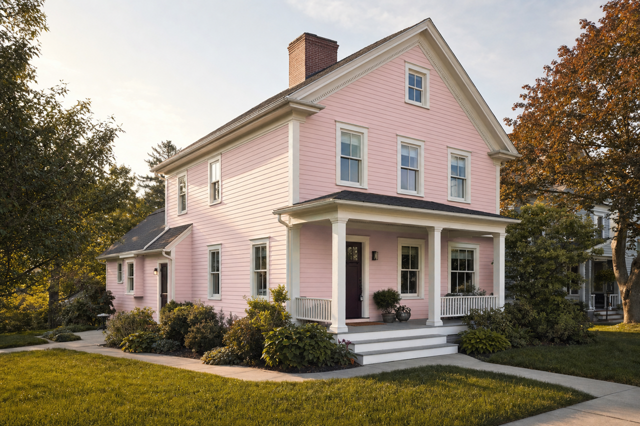 Pink by Benjamin Moore on exterior