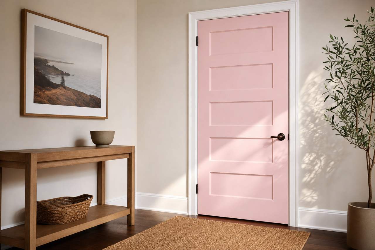 Pink by Benjamin Moore on interior-doors