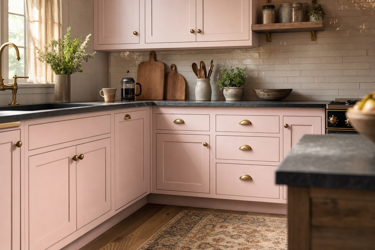 Ballerina by Benjamin Moore on cabinets