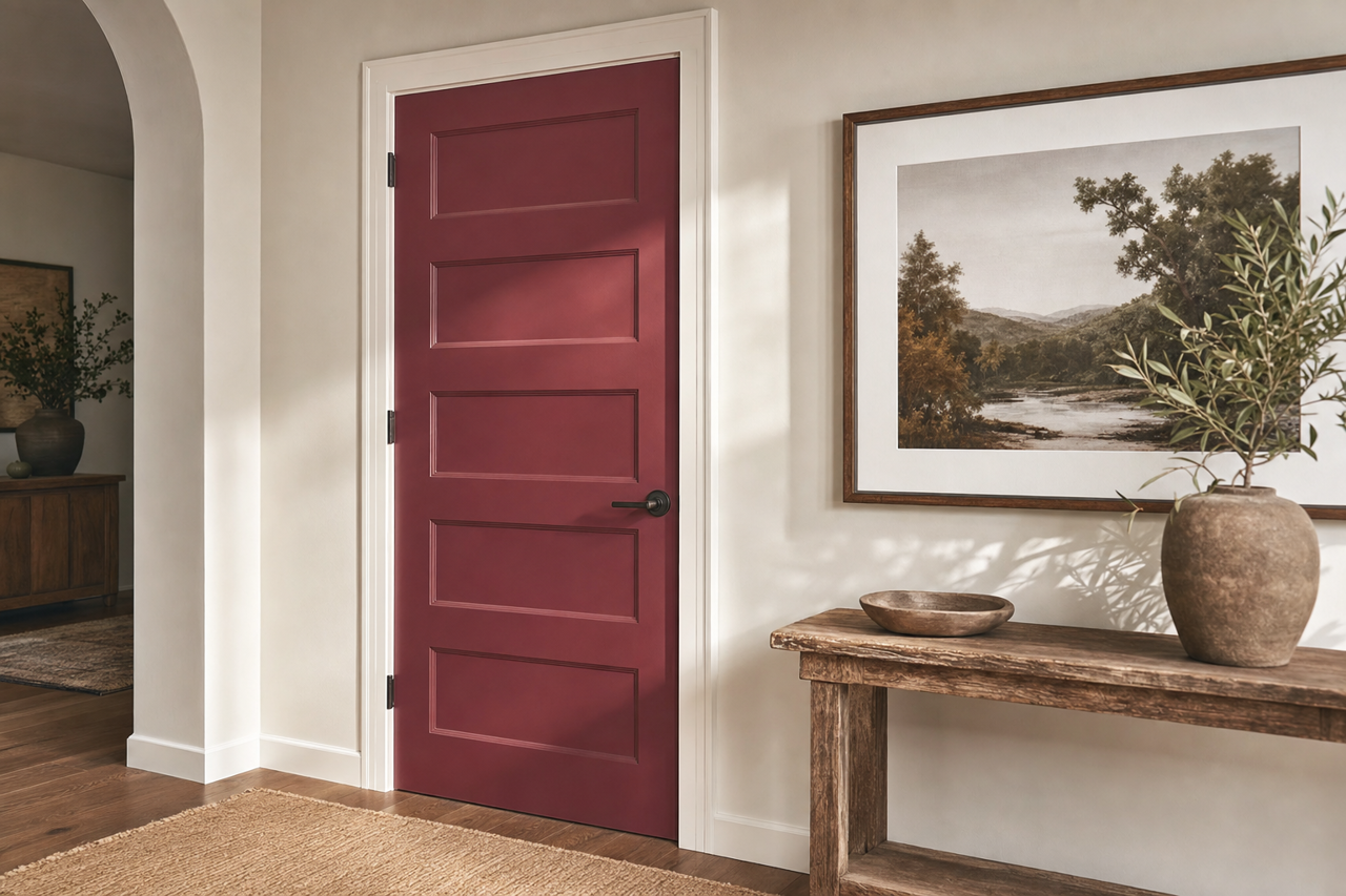 Raisin by Benjamin Moore on interior-doors