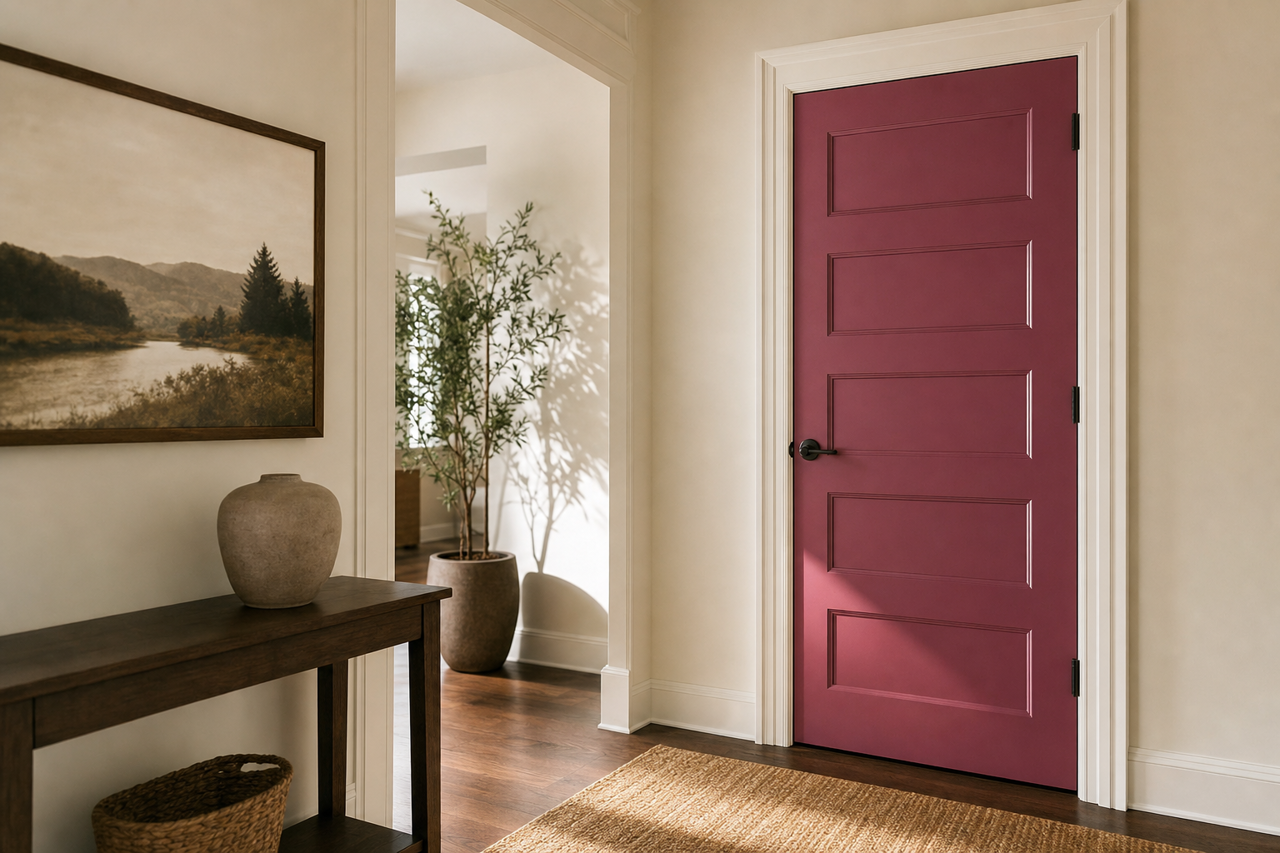 Cranberry by Benjamin Moore on interior-doors