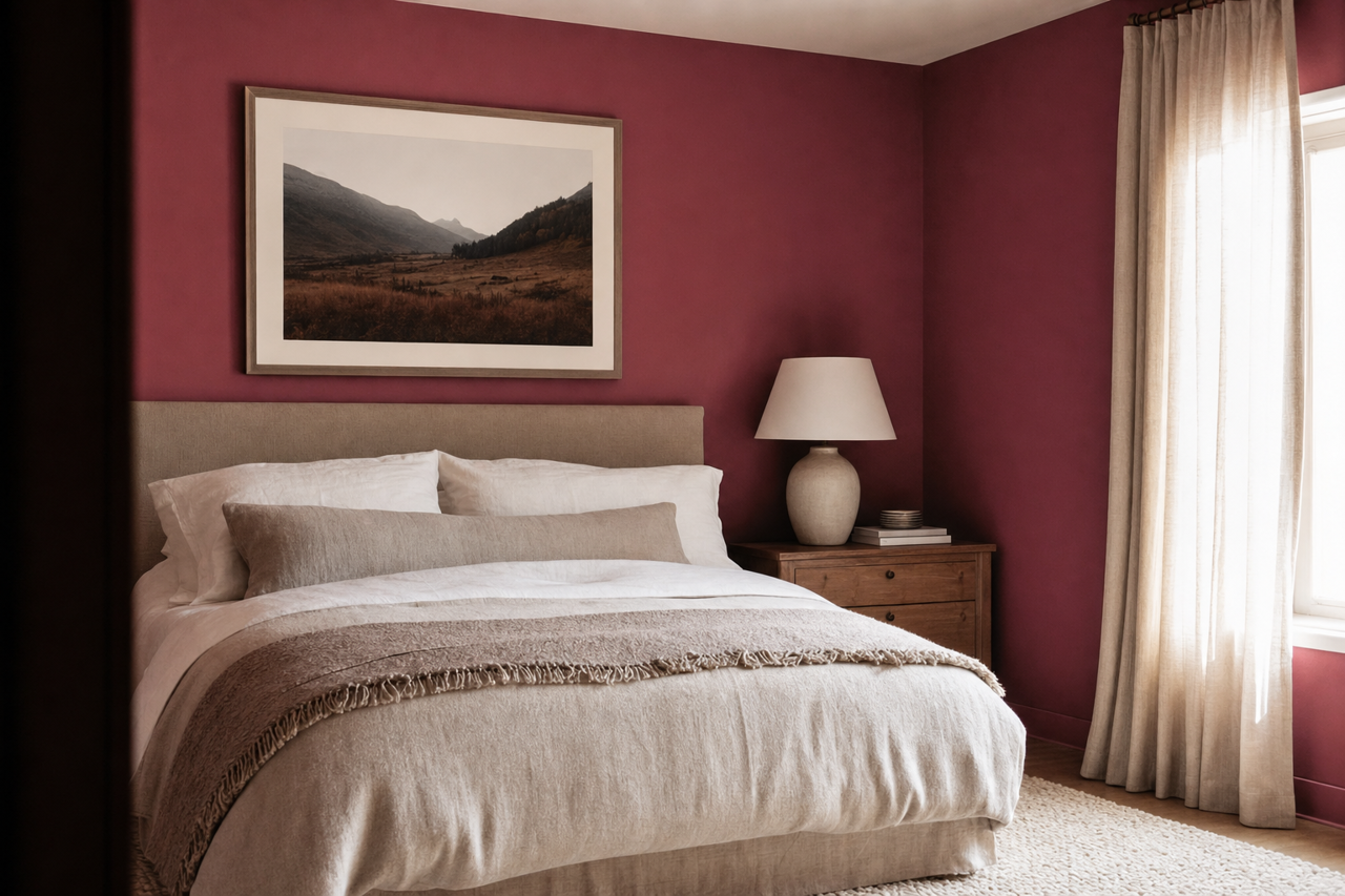 Cranberry by Benjamin Moore on interiors