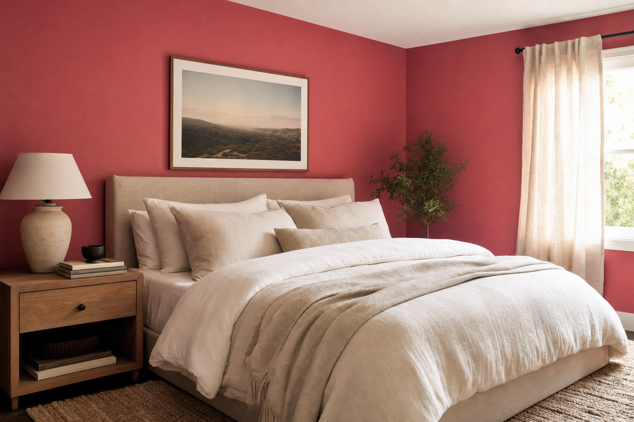 Rouge by Benjamin Moore on interiors