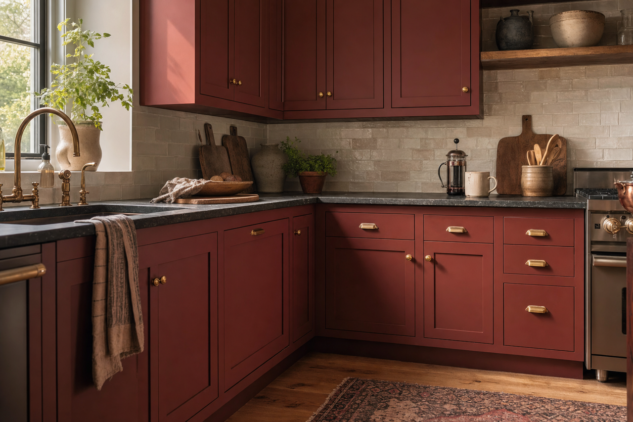 Arroyo by Benjamin Moore on cabinets