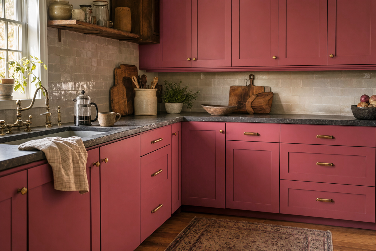 Gypsy by Benjamin Moore on cabinets