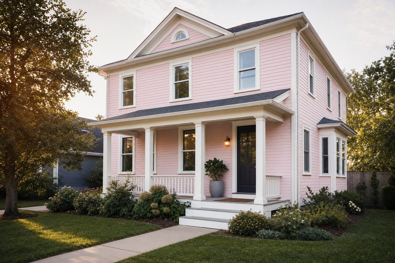 Pink by Benjamin Moore on exterior