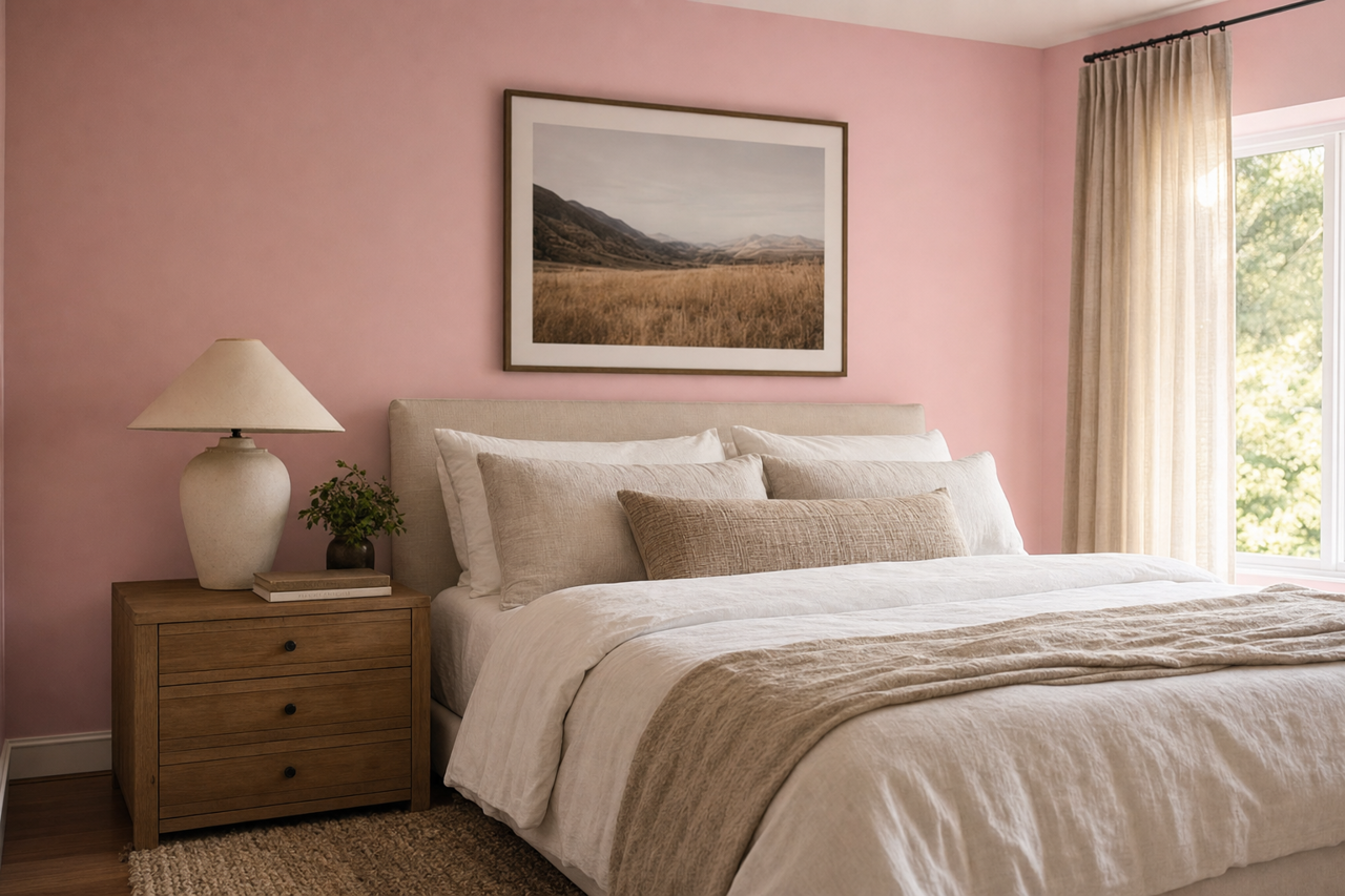 Pink by Benjamin Moore on interiors