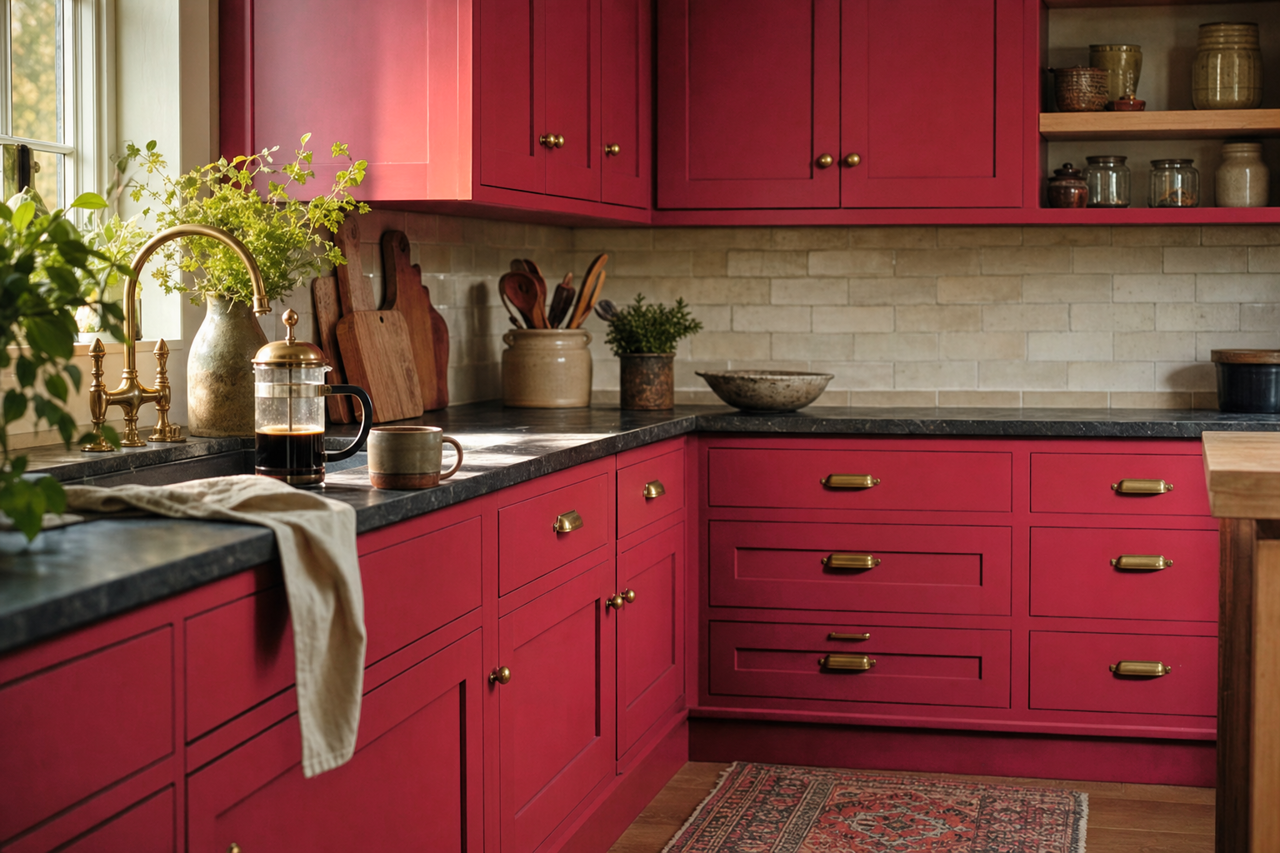 Rose by Benjamin Moore on cabinets