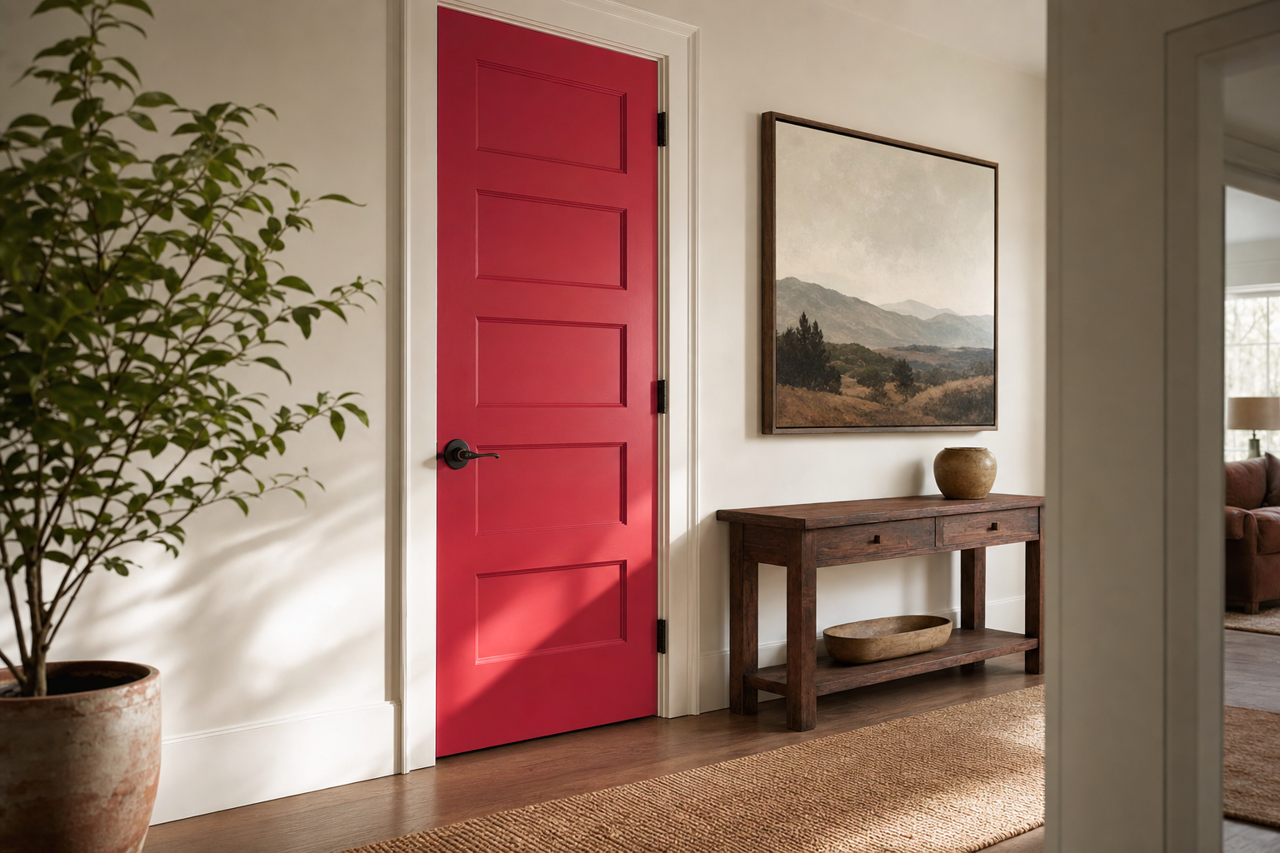 Rose by Benjamin Moore on interior-doors
