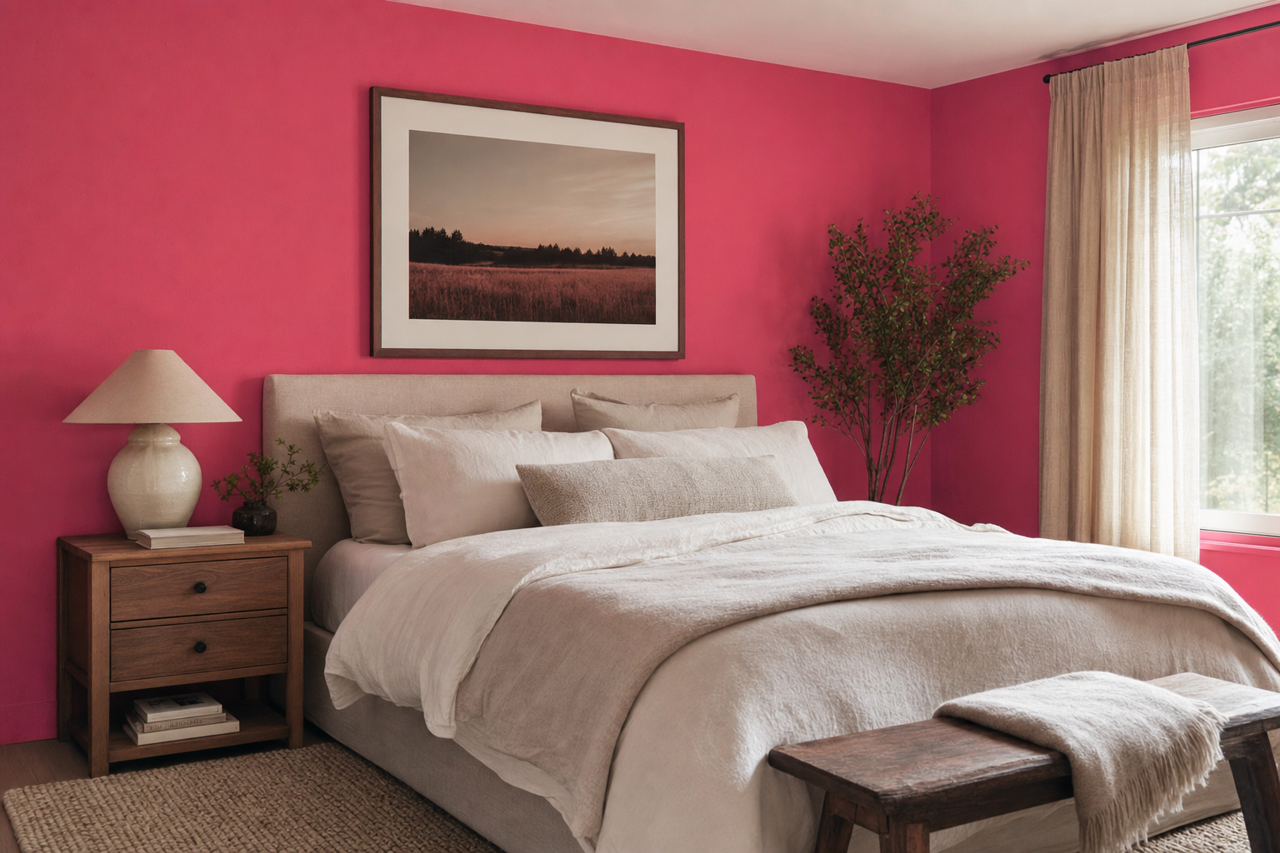 Rosy by Benjamin Moore on interiors